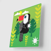 Toucan Tropical Birds Vierkante Klok (Hoek)