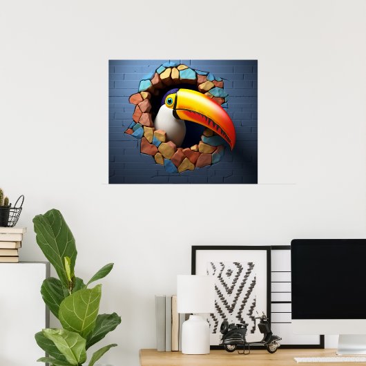 Toucan Tropical Break out of Wall Poster Print (Thuiskantoor)