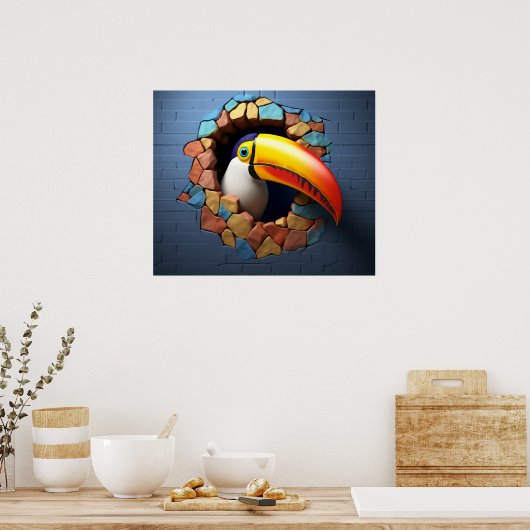 Toucan Tropical Break out of Wall Poster Print (Keuken)