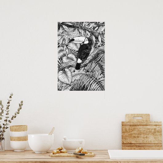 Toucan tropical garden poster (Keuken)