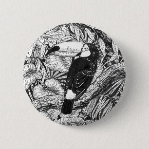 Toucan tropical garden ronde button 5,7 cm