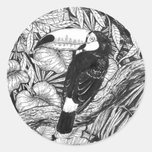 Toucan tropical garden ronde sticker