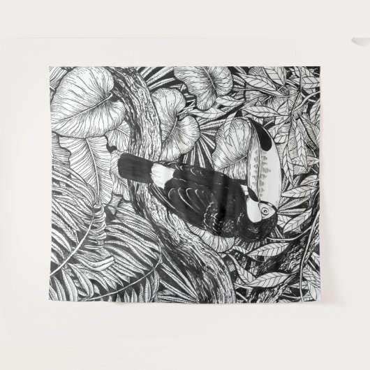 Toucan tropical garden wandkleed (Voorkant (horizontaal))