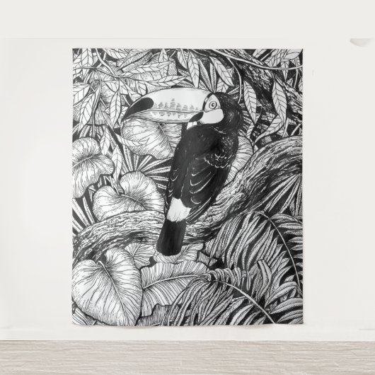 Toucan tropical garden wandkleed (Voorkant)