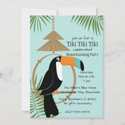 Toucan Tropical Invitation Kaart (Voorkant)