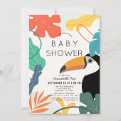 Toucan Tropical Leaf Gender-neutraal Baby shower Kaart (Voorkant)