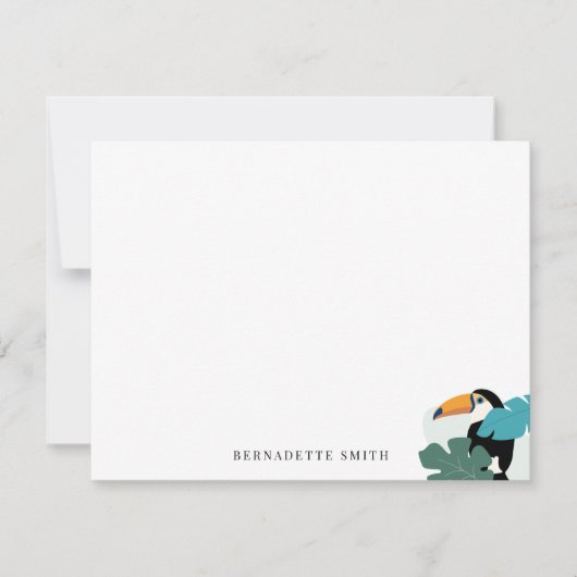 Toucan Tropical Leaf Stationery Note Kaart Notitiekaartje (Voorkant)