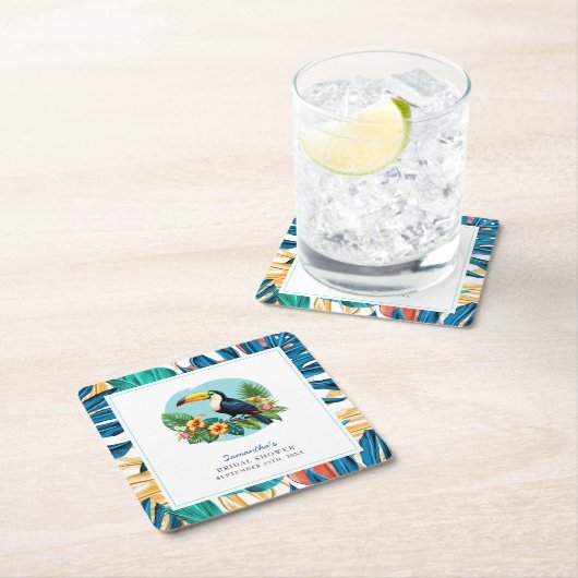 Toucan Tropical Rainforest Summers Vrijgezellenfee Kartonnen Onderzetters (Insitu)