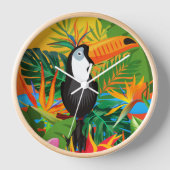 Toucan Tropical Rainforest Wall klok (Voorkant)