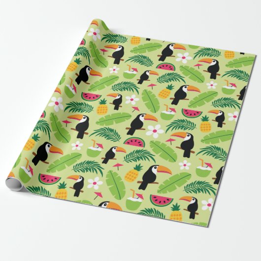 Toucan Tropical Summer Cadeaupapier (Uitgerold)