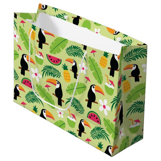 Toucan Tropical Summer Groot Cadeauzakje (Voorkant Gekanteld)