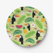 Toucan Tropical Summer Papieren Bordje (Voorkant)