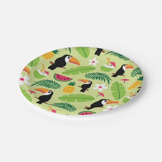 Toucan Tropical Summer Papieren Bordje (Gekanteld)