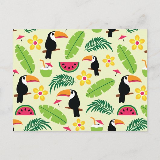 Toucan Tropical Summer Pattern Briefkaart (Voorkant)