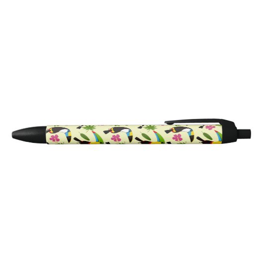 Toucan Tropical Summer Pattern - Geel Zwarte Inkt Pen (Bovenkant)