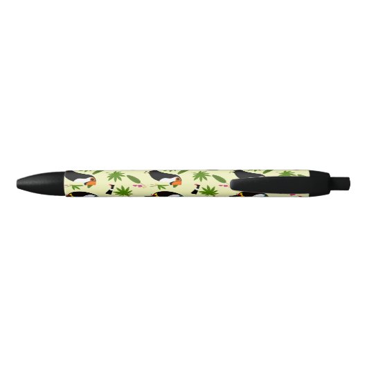 Toucan Tropical Summer Pattern - Geel Zwarte Inkt Pen (Achterkant)