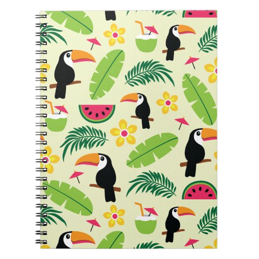 Toucan Tropical Summer Pattern Notitieboek (Voorkant)