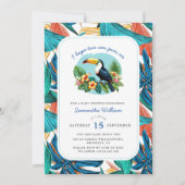 Toucan Tropical Vibrant Summers Baby shower Kaart (Voorkant)