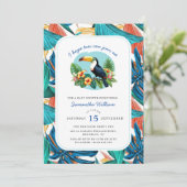 Toucan Tropical Vibrant Summers Baby shower Kaart (Staand voorkant)
