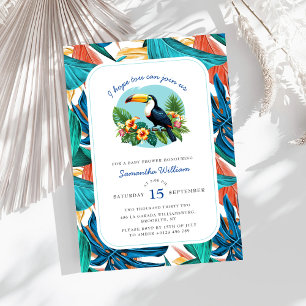 Toucan Tropical Vibrant Summers Baby shower Kaart