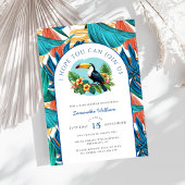 Toucan Tropical Vibrant Summers Baby shower Kaart