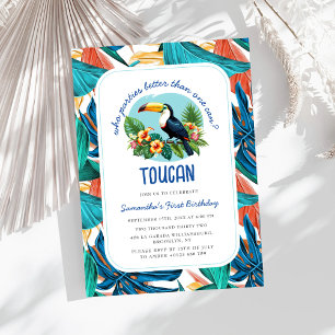 Toucan Tropical Vibrant Summers Eerste Verjaardag Kaart