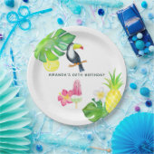 Toucan Tropical Waterverf Summer Party Papieren Bordje (Feest)