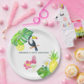 Toucan Tropical Waterverf Summer Party Papieren Bordje (Feest)