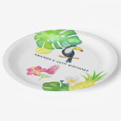 Toucan Tropical Waterverf Summer Party Papieren Bordje (Gekanteld)