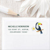 Toucan Tropisch Aquarel Zomer Etiket (Insitu)