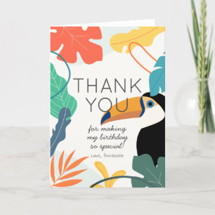 Toucan Tropisch Blad Verjaardag Bedankkaart