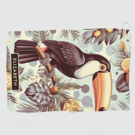  Toucan tropisch patroon Golfhanddoek (Horizontaal)