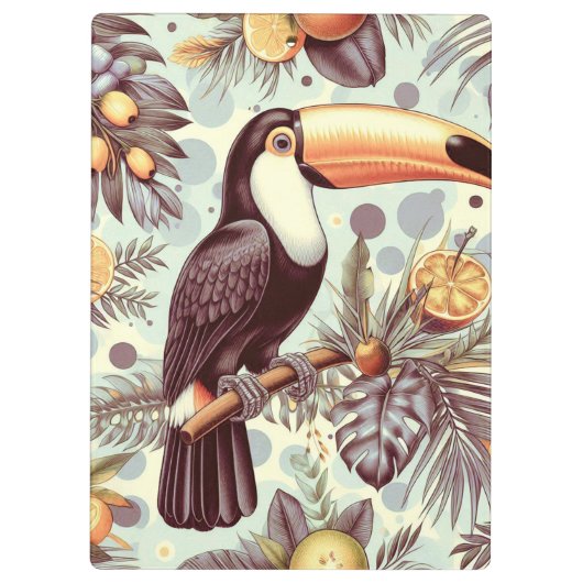 Toucan tropisch patroon Klembord (Achterkant)