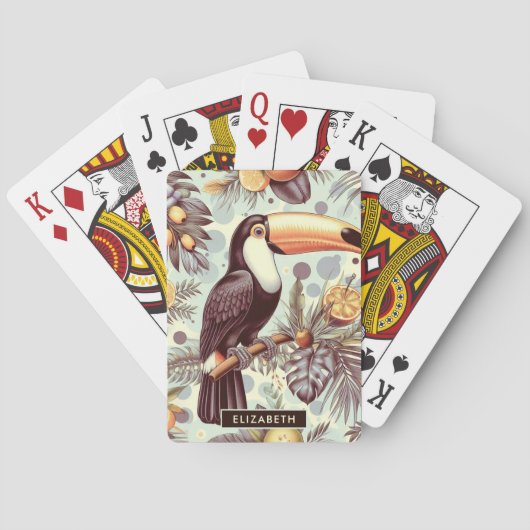 Toucan tropisch patroon Pokerkaarten (Achterkant)