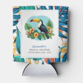 Toucan Tropisch Regenwoud Zomer Bruidsdouche Blikjeskoeler (Voorkant)