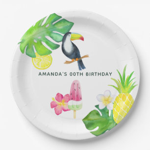 Toucan Tropische Aquarel Zomerfeest Papieren Bordje