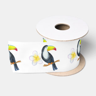 Toucan Tropische Aquarel Zomerfeest Satijnen Lint