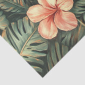 Toucan Tropische Roze Bloemen Schilderij Decoupage Tissuepapier (Detail)