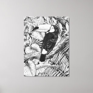 Toucan tropische tuin canvas afdruk