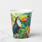 Toucan tropische vogel gepersonaliseerde naam papieren bekers (Achterkant)