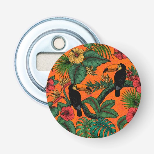 Toucan tuin button flesopener (Voorkant)