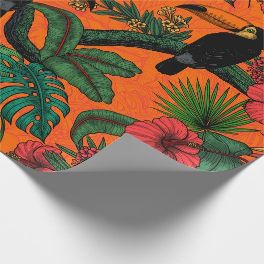 Toucan tuin cadeaupapier (Hoek)