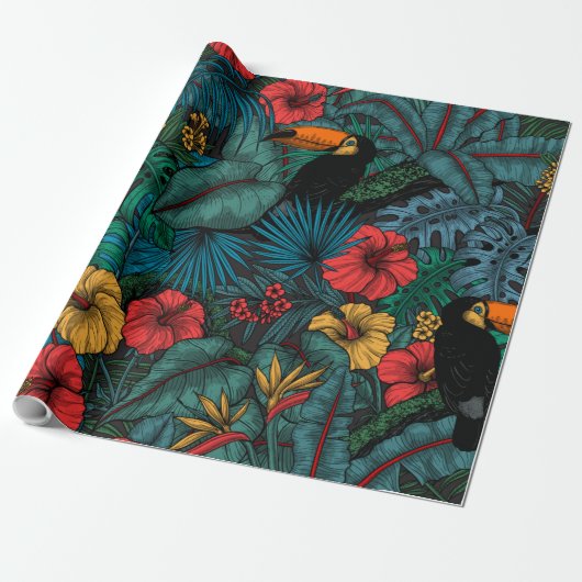 Toucan tuin cadeaupapier (Uitgerold)