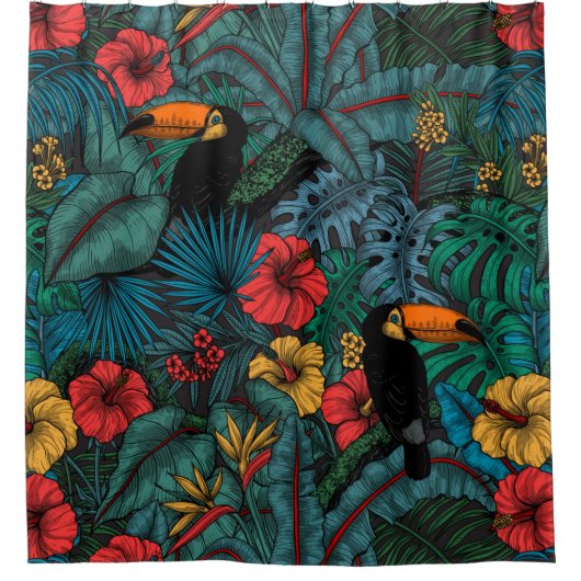 Toucan tuin douchegordijn (Voorkant)