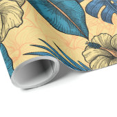 Toucan-tuin in geel en blauw cadeaupapier (Rol Hoek)