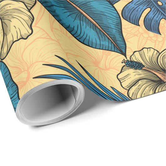 Toucan-tuin in geel en blauw cadeaupapier (Rol Hoek)