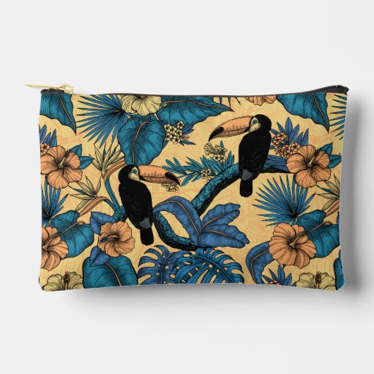Toucan tuin in geel en blauw etui (Voorkant)