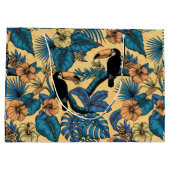 Toucan-tuin in geel en blauw groot cadeauzakje (Achterkant)