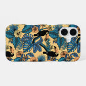 Toucan-tuin in geel en blauw iPhone 16 hoesje (Achterkant horizontaal)