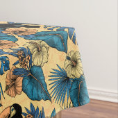 Toucan-tuin in geel en blauw tafelkleed (Voorbeeld)